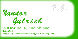 nandor gulrich business card